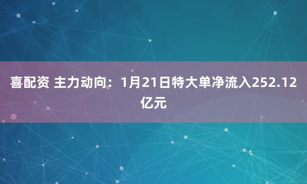 喜配资 主力动向：1月21日特大单净流入252.12亿元